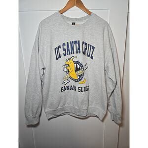 Vintage UC Santa Cruz UCSC Banana Slugs Crewneck Sweatshirt Sz L Gildan 90s